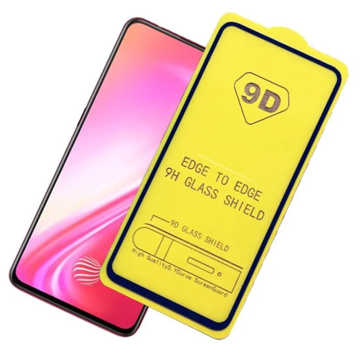 

Full Glue Full Cover 9D Tempered Glass Screen Protector for Vivo S7 Y20 IQOO 5 Pro X50 Y11 2020 S1 Pro IQOO 3 Neo Z5X Y90 V19, White ,black