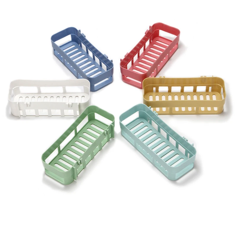 

Plastic Corner Wall Mounted Ra Non-perforating Shampoo Soap Sauce Spice Holder Ra Kitchen Bathroom Ra