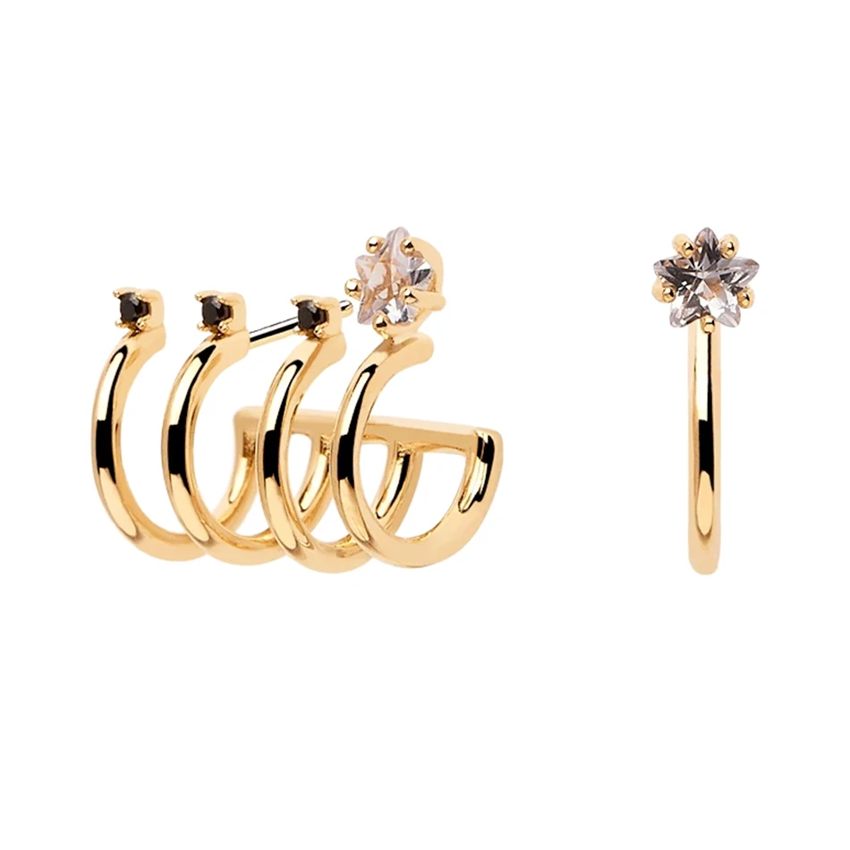 

luxury earrings wholesale jewelry 925 sterling silver 14k gold plated pendientes andromeda hoop earrings