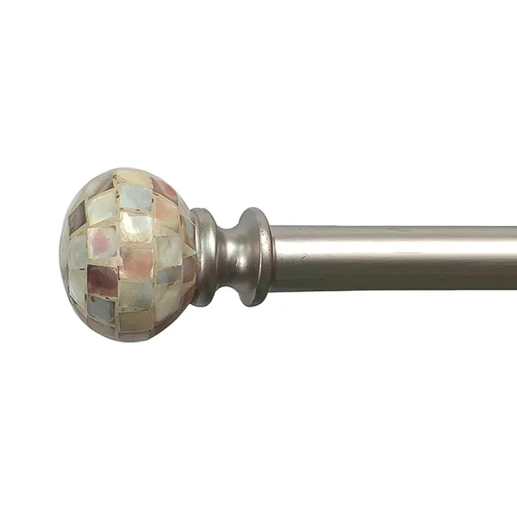 Diy Capiz Seashell Surface Polyresin Curtain Rod Finials Iron Curtain