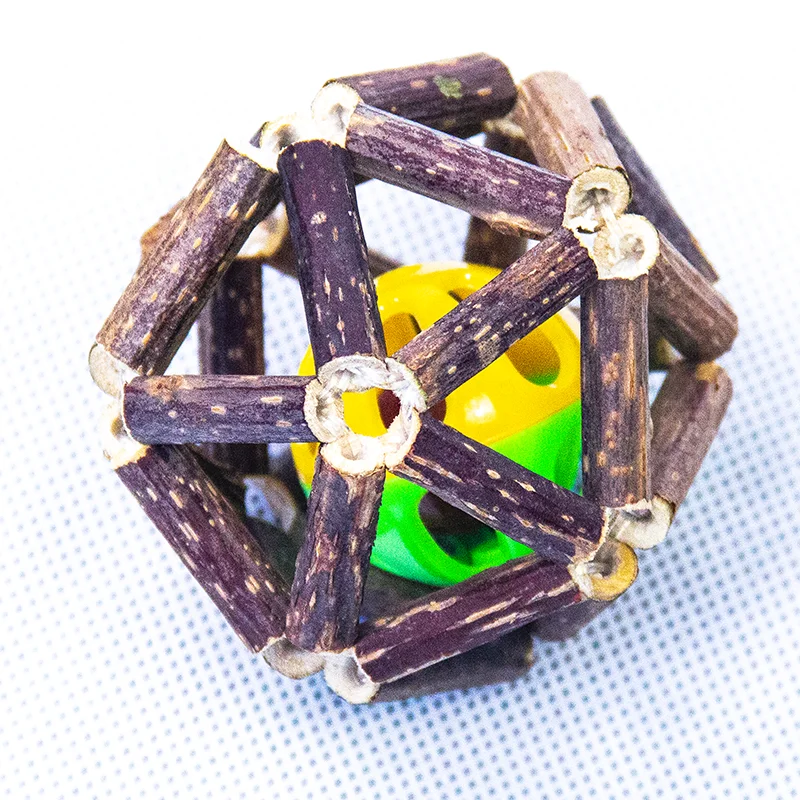 

Eco friendly cat natural toothbrush chew toys with bell wood catnip chew toy, Colorful