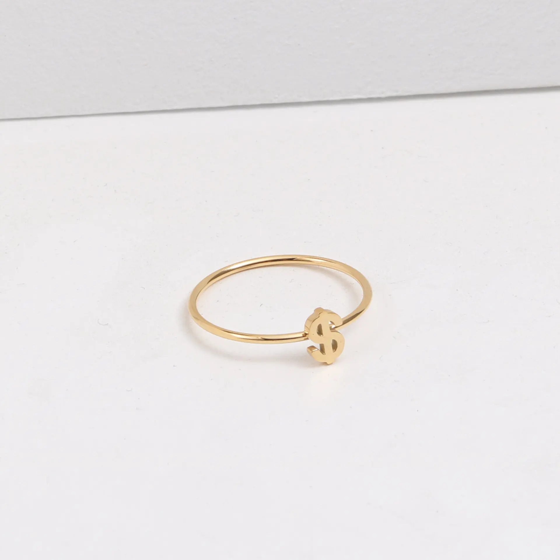 

Joolim High End 18K Gold Plated Money Dollar symbol Dainty Rings for Women Finger Ring