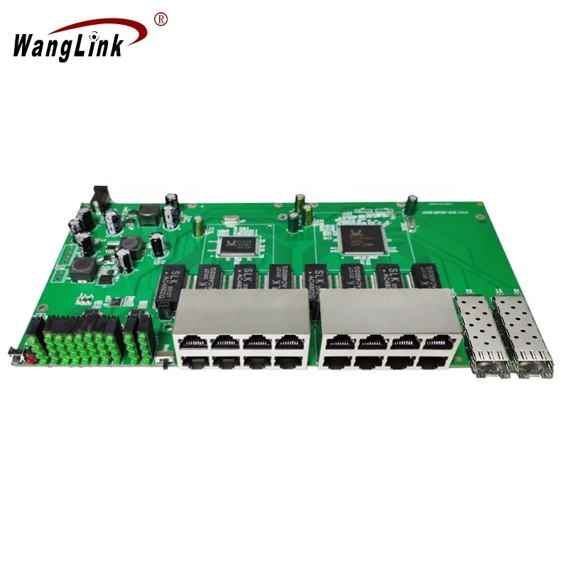 

Wanglink GPON/EPON ONU Solution 24V 48V 16 port 1000M Reverse Poe Switch With 2 Gigabit SFP PCB