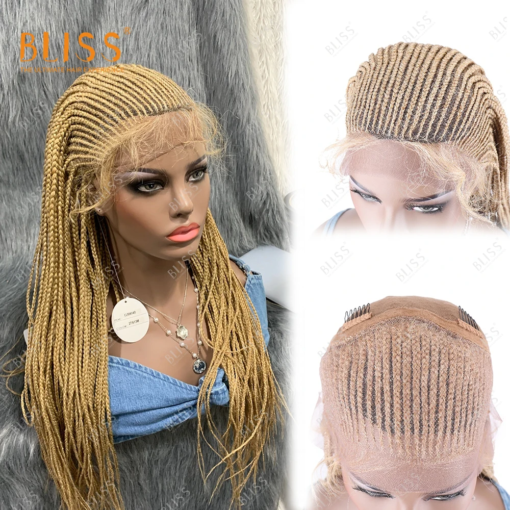 

Bliss Synthetic Hair Wigs Cornrow Box Braids Wigs Perruque Tresse Long Dreadlock Twist Box Braided Lace Wigs For Black Women