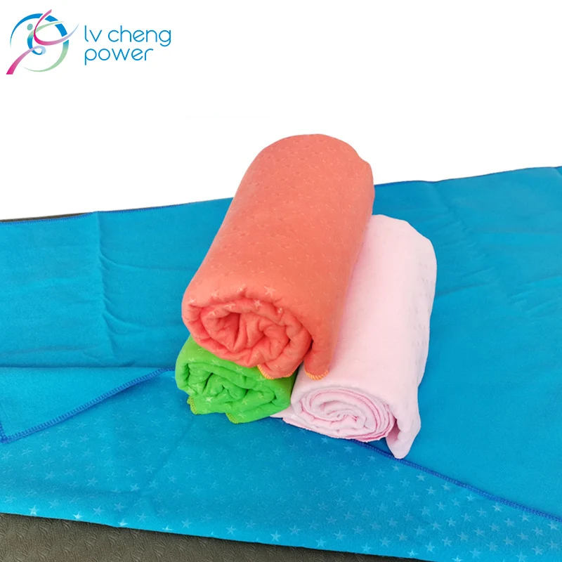 

Soft Eco Friendly And Anti Slip Microfiber Yoga Towel Custom Logo For Exercise, Blue