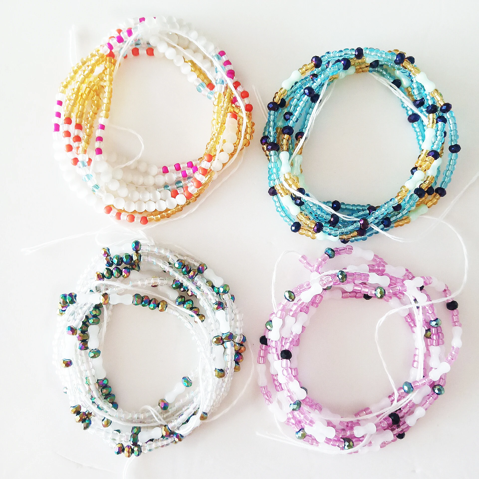 

Jachon cotton string waist chain tie on 45 inch Belly chian waist beads for women body jewelry, Colorful