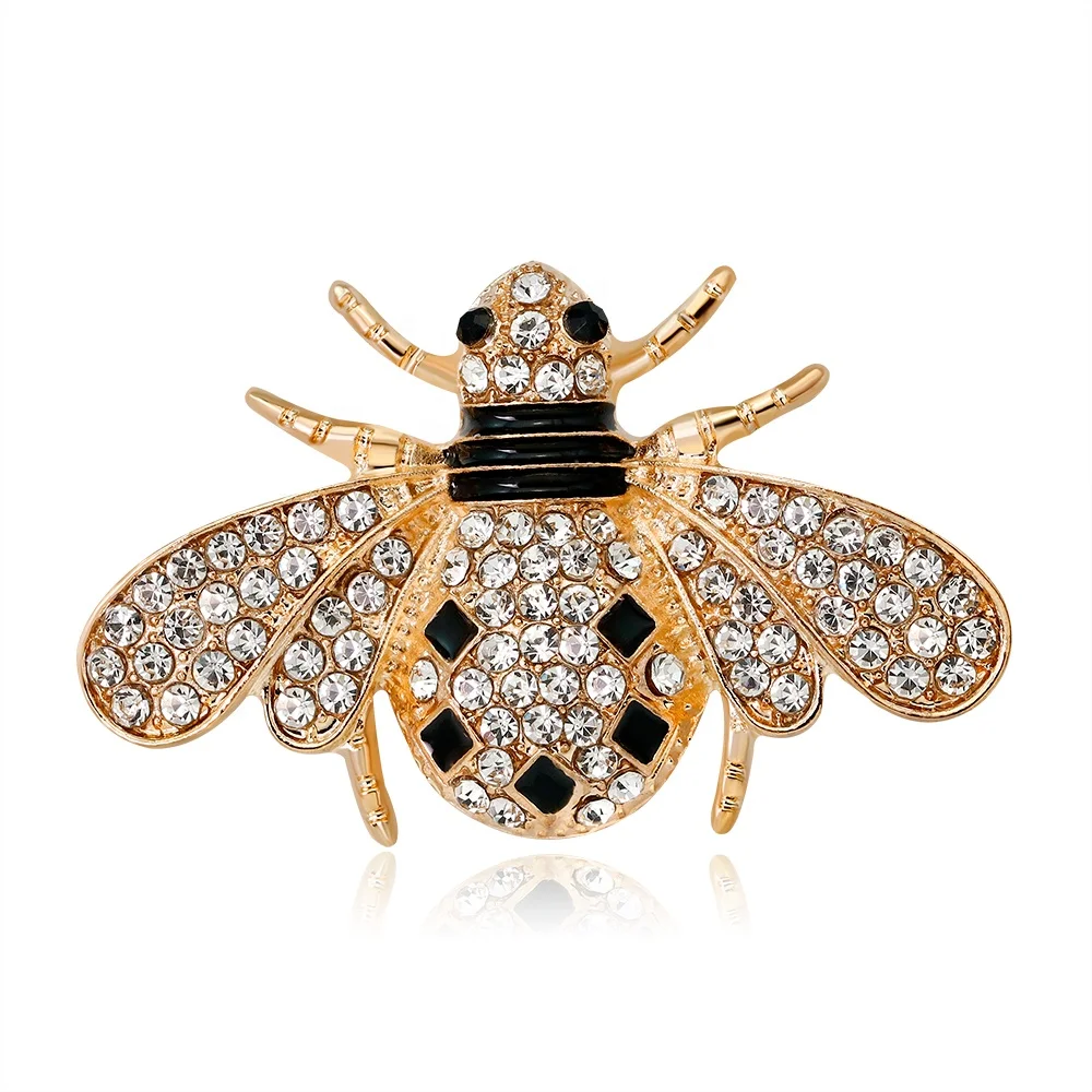 

Simple and Cute Little Bee Accessories Temperament Creative All-match Rhinestone Crystal Brooch