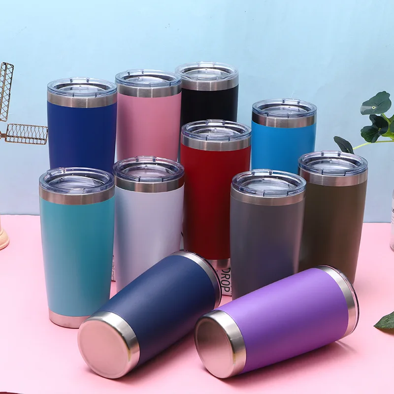 

Seaygift stainless steel vacuum insulated 20oz double wall sublimation blanks tumbler wine beer tumbler drink tumbler cups, Black/pink/blue