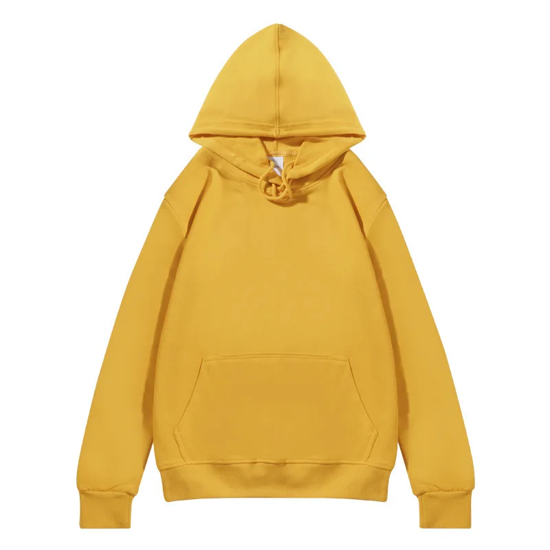 

Custom men's loose plus size hoodies solid color 100% Cotton Couple sweater