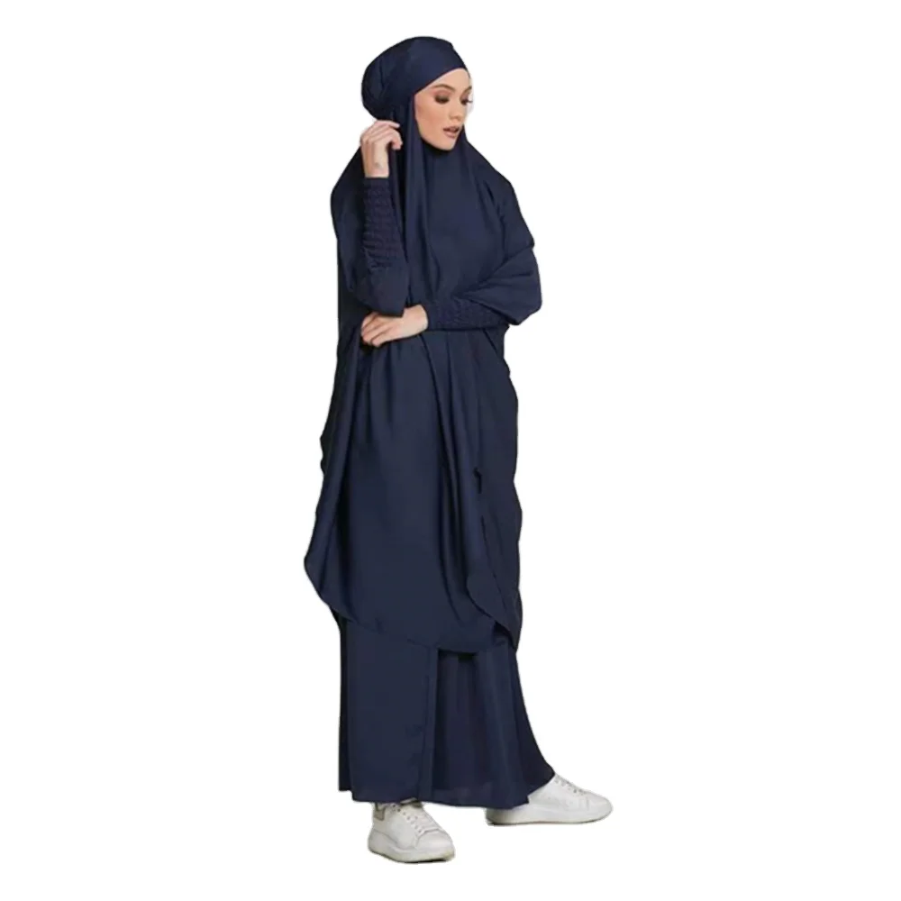 

wholesale 2 piece nidha jilbab abaya muslim hijab dress islamic clothing women black thobe, 8 colors