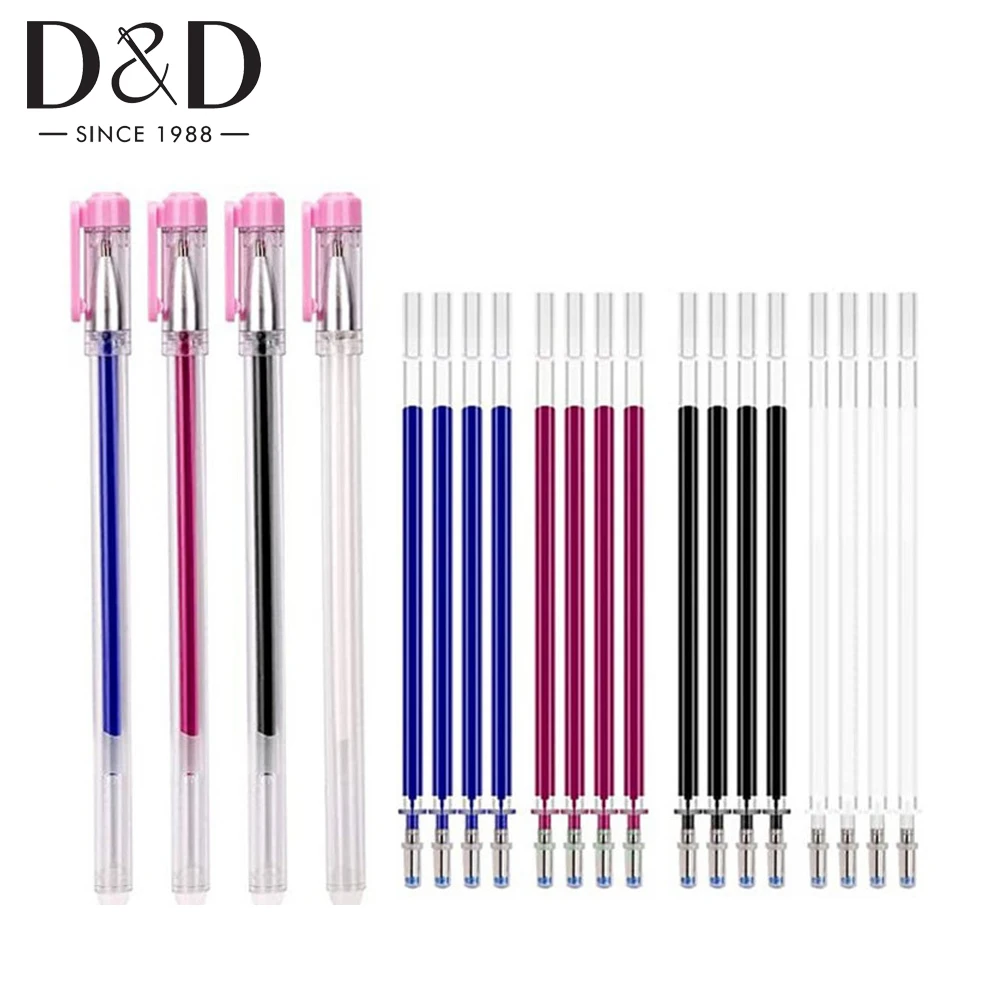 

Heat Erasable Fabric Marking Pens with 20 Refills for Tailors Sewing and Quilting Dressmaking Sewing Marker Pencil 4 Colors