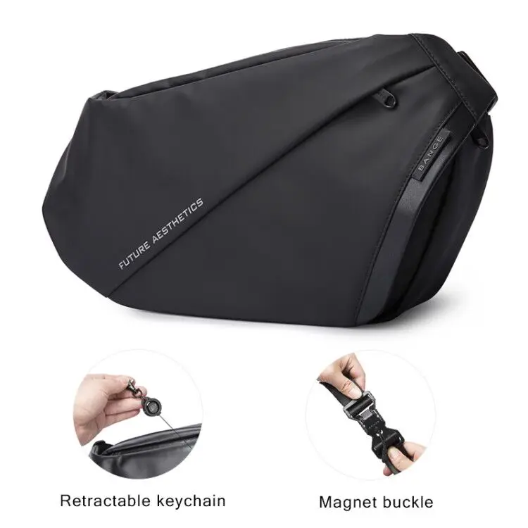 

2021 new design stylish unisex wholesale bange waterproof custom men korean style crossbody sling bag men crossbody, Black/grey or any color you want