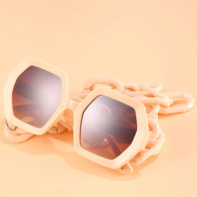 

Lbashades newest fashion shades with chain oversized big frame women sunglasses 2021