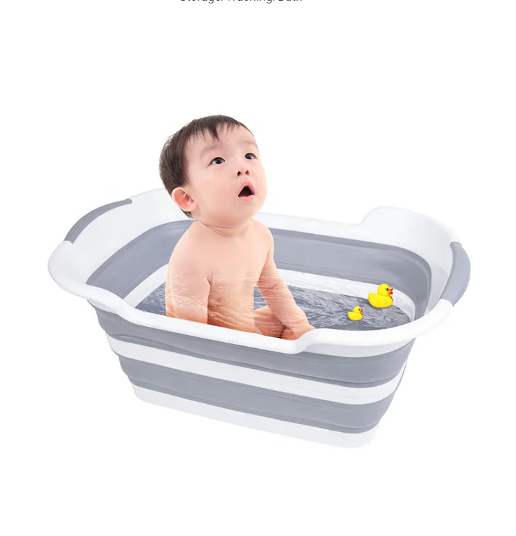 

2021 Multifunction Foldable Plastic Shower Basin Laundry Basket Pet Baby Bath Tub storage bin, foldable laundry basket, Customized