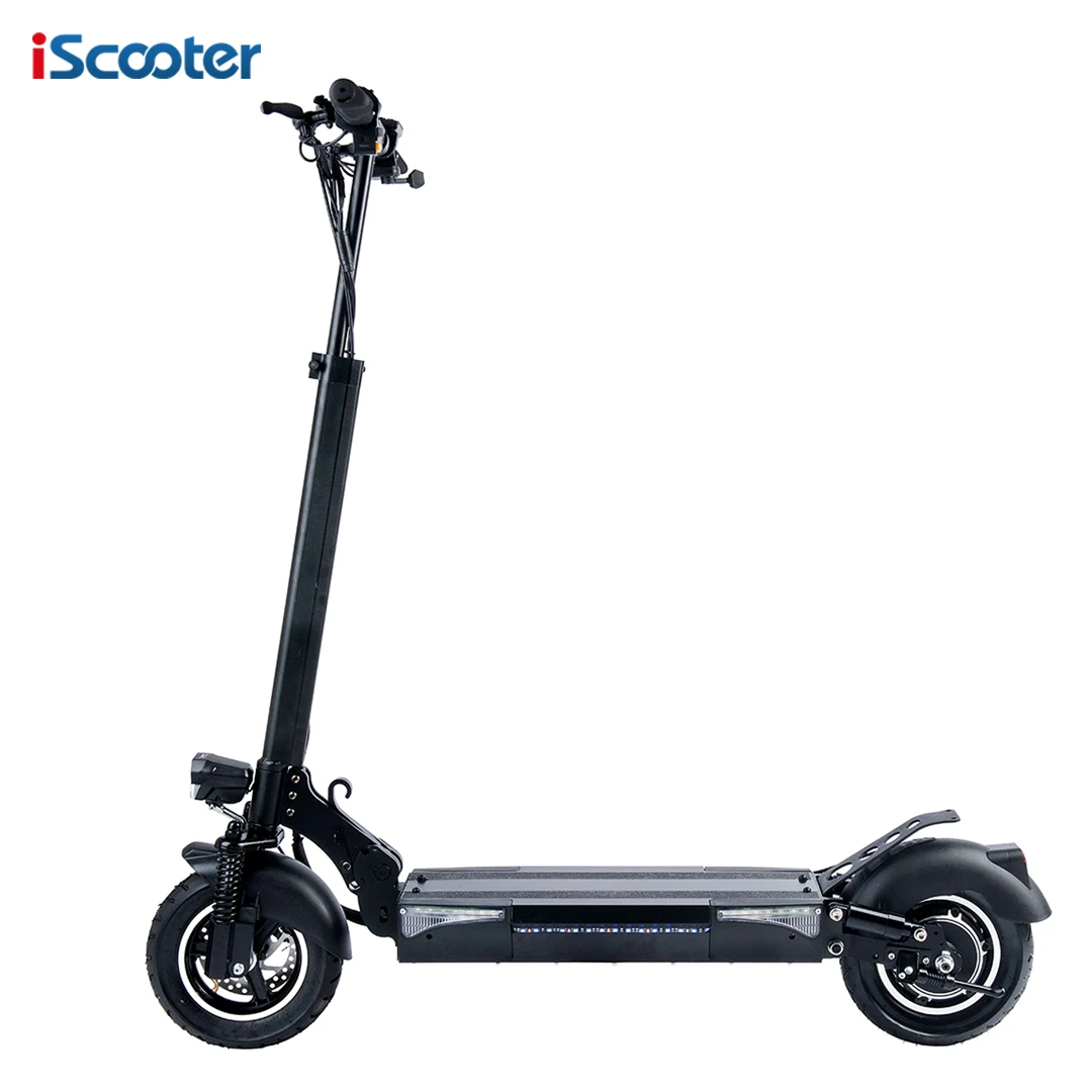 

iScooter T4 Folding Waterproof 10inch 45Km 600W Europe UK Warehouse Drop Shipping Folding electric bike for adults, Black
