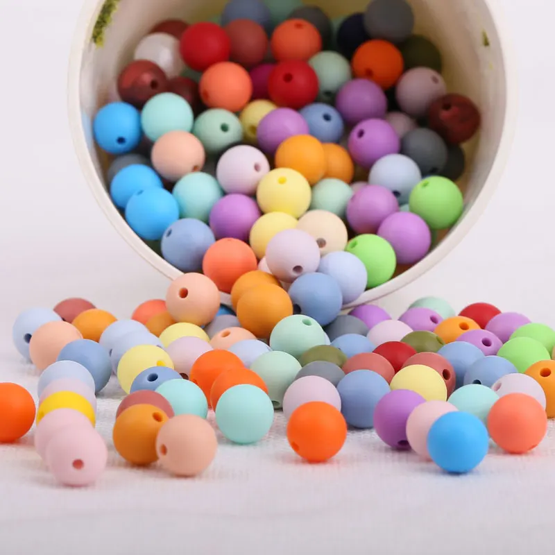 

Wholesale Round Letter Baby Teething Wood Beads Bpa Free Silicone Beads, Can customized