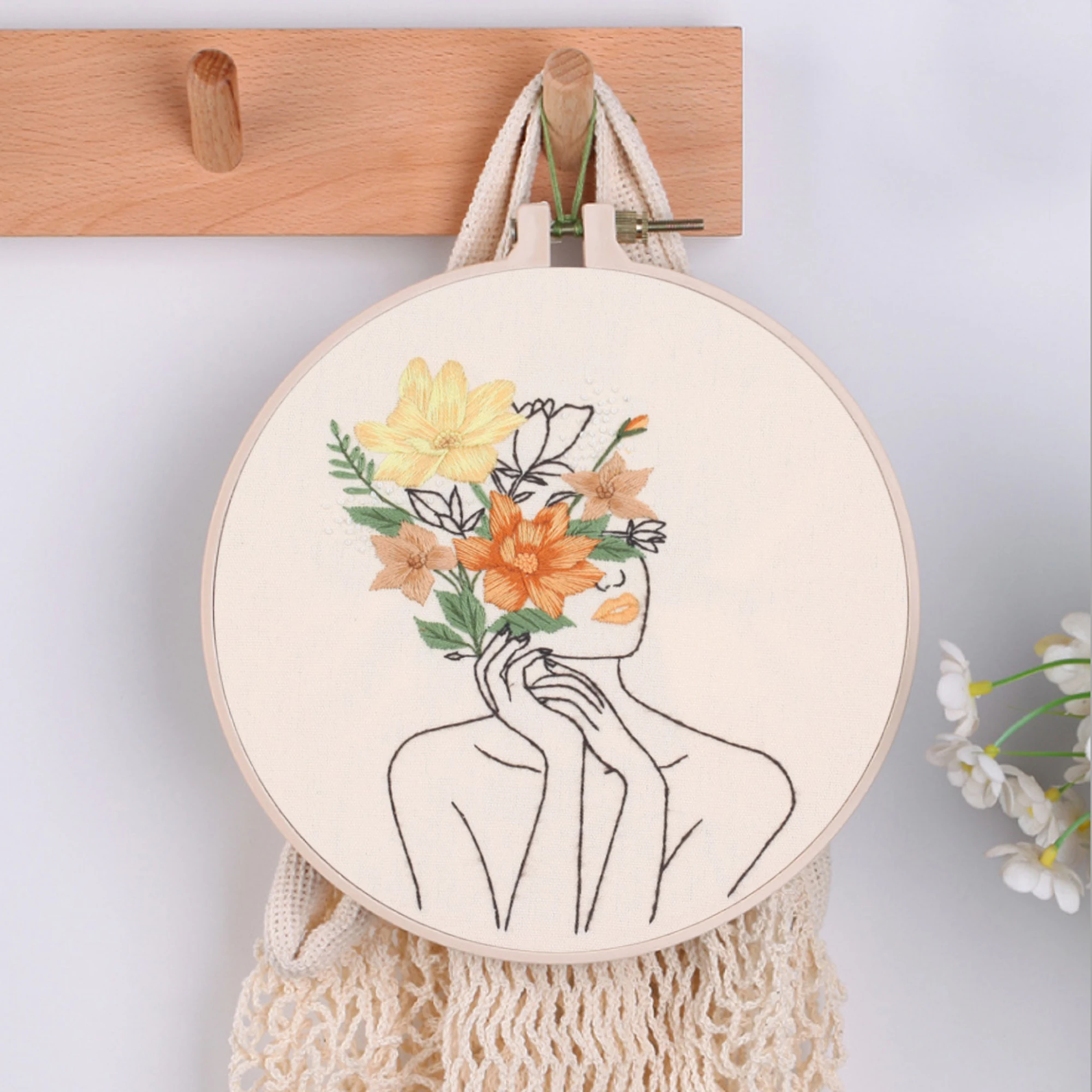 

DIY Embroidery Kit for Adults with Hoop, Thread, Needles, Full Kit, DIY Craft for Beginner