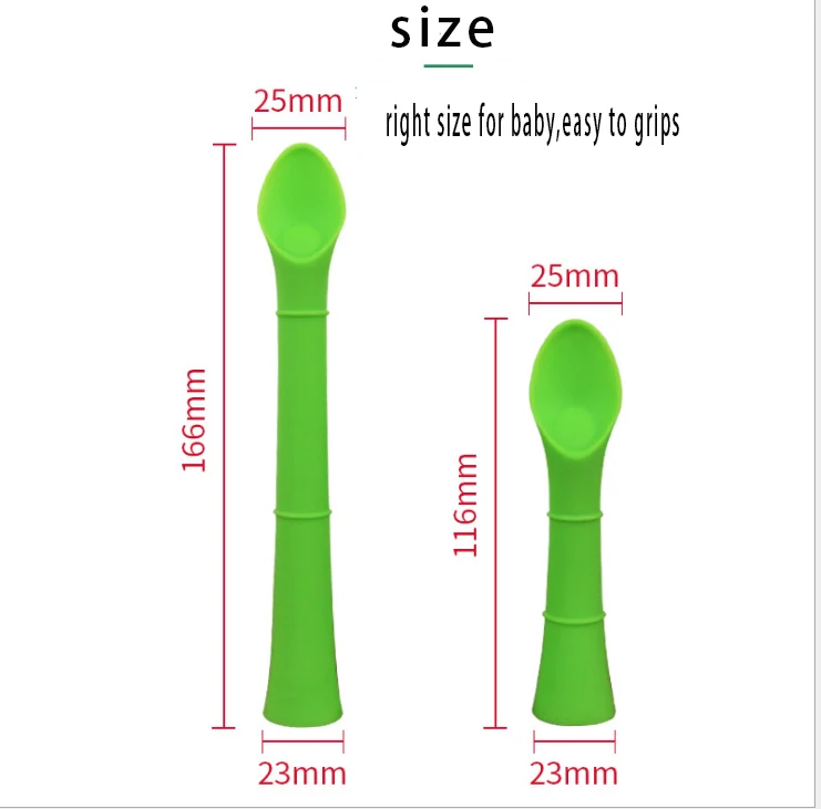 
Eco-Friendly Silicone Baby Feeding Soup SpoonFDA approval Infant Training Soft-T easy to grips handle baby spoon 
