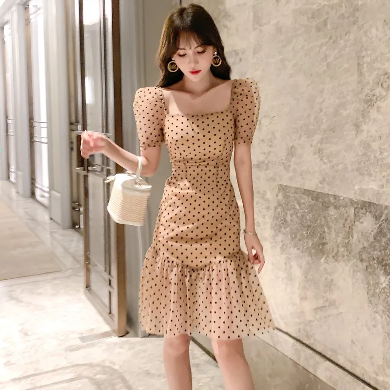 

ZYHT 4088 Fashion New Chic Women Dresses Summer Casual Ladies Dress Female Polka Dot Dress