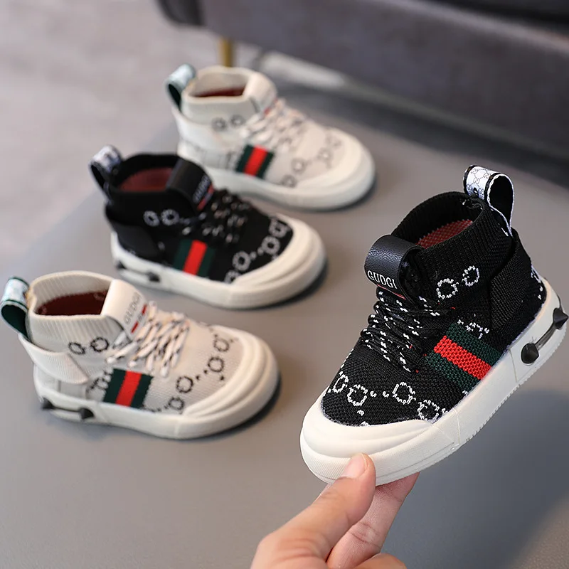 

2021 Spring autumm breathable sport kids children fly knit martin shoes 1-5Y