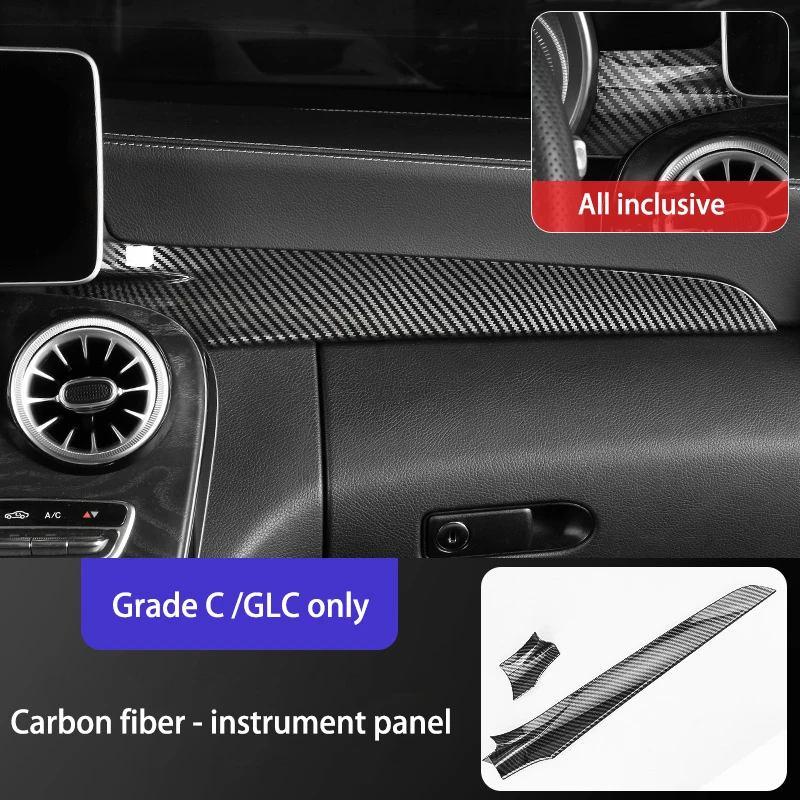 

Decoration molding Trims Central Console Dashboard Panel Cover for Mercedes-Benz Car Interior Accessories carbon fiber kit