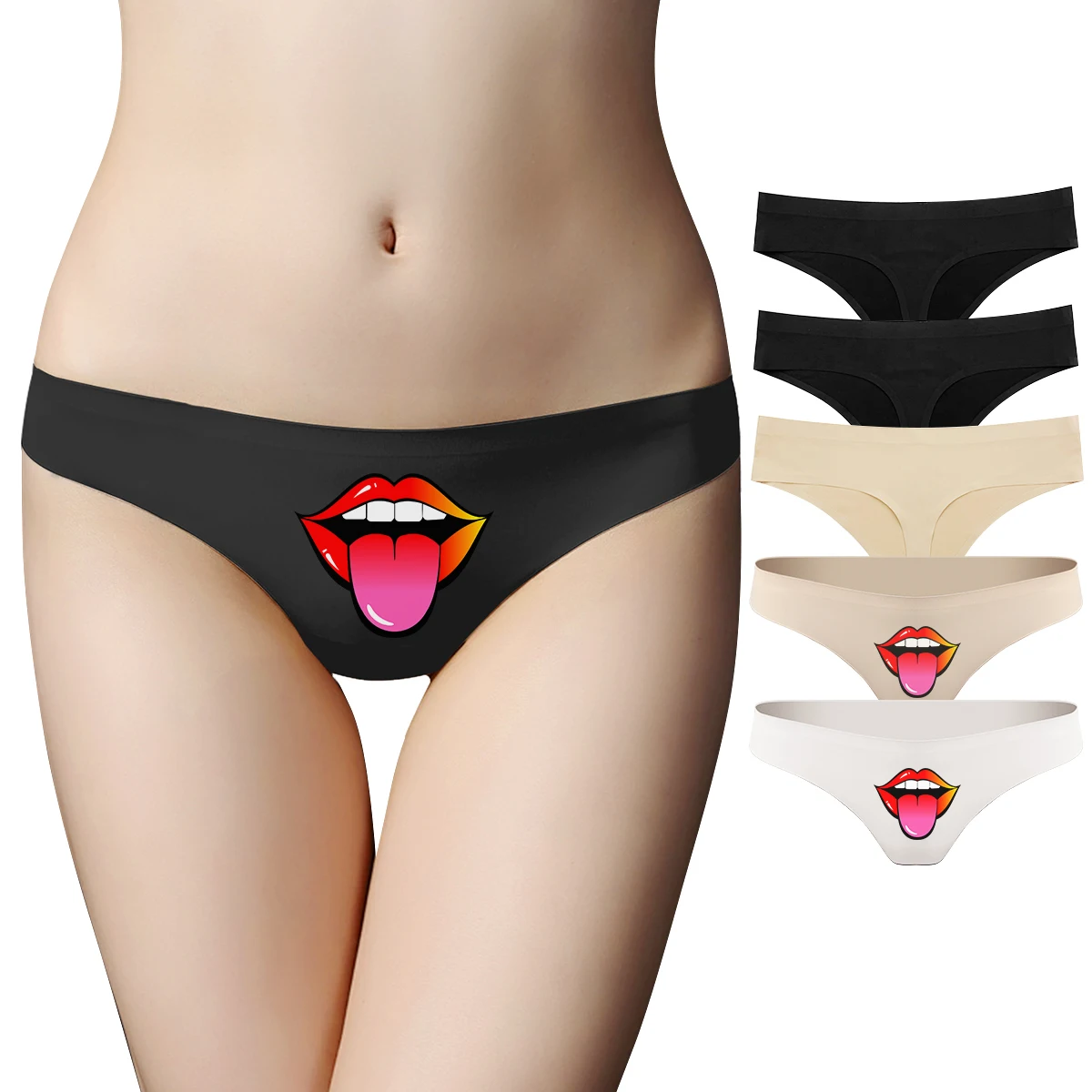 

Wholesale Custom Printed Seamless Underwear Sexy Women Panties Thong