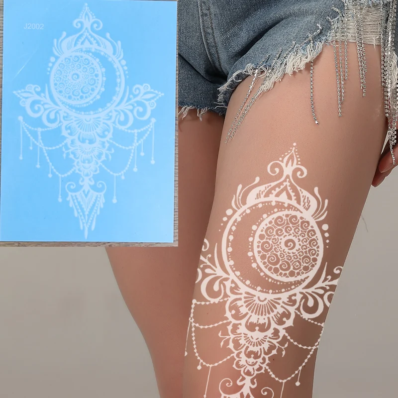 

Promotions Art Disposable Beauty Colorful Semi Permanent 3D Disposable White Waterproof Lace Henna Temporary Tattoo Paper
