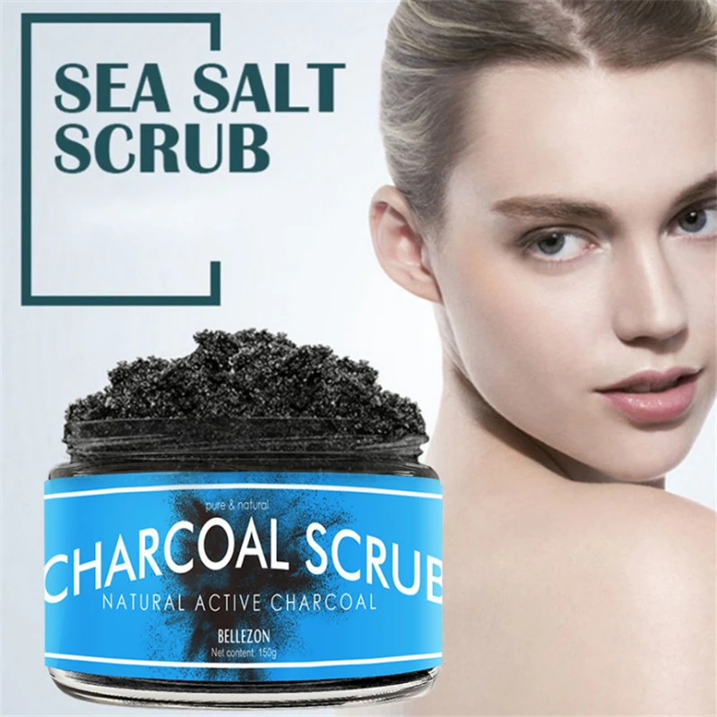 

150g Bamboo Charcoal Vitamin E Scrub Exfoliating Dead Skin Sea Salt Activated Charcoal Deep Cleansing Moisturizing Body Scrub