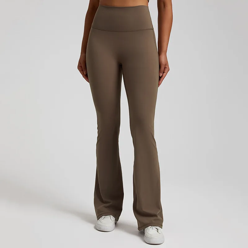 

Wholesale high waist quality flared wide leg sports fitness gym yoga pants soft slim peach hip women workout running leggings