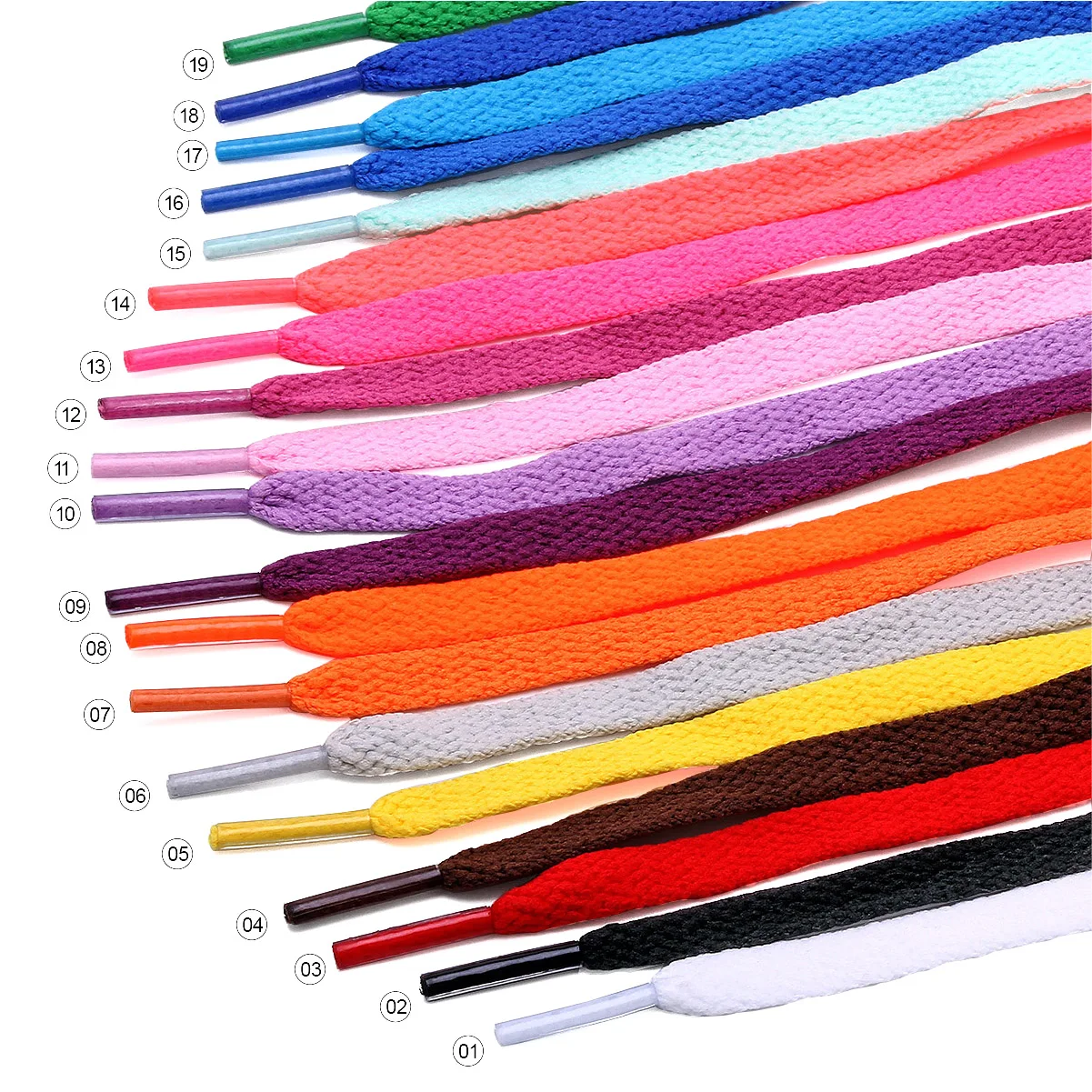 colored flat shoelaces