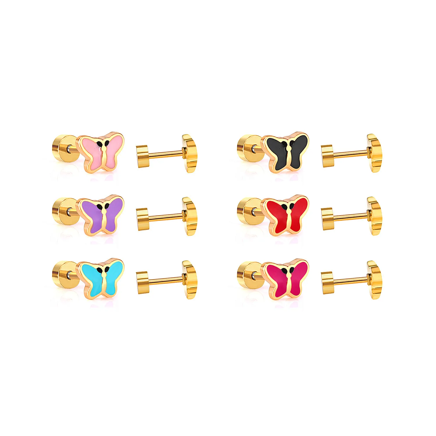 

Gold Screw Earring Jewelry Stainless Steel Earring Type Kids Surgical Steel Earrings