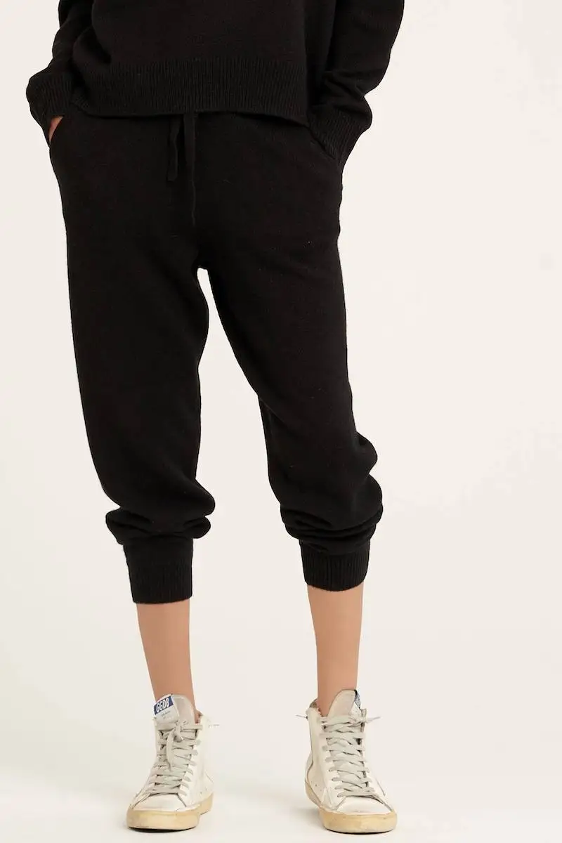 black cashmere sweatpants