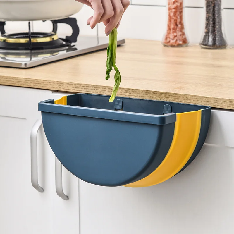 Eco-Friendly Kitchen Trash Can Wall-Mounted Novel Appearance Car Ashcan Garbage Folding Trash Bin