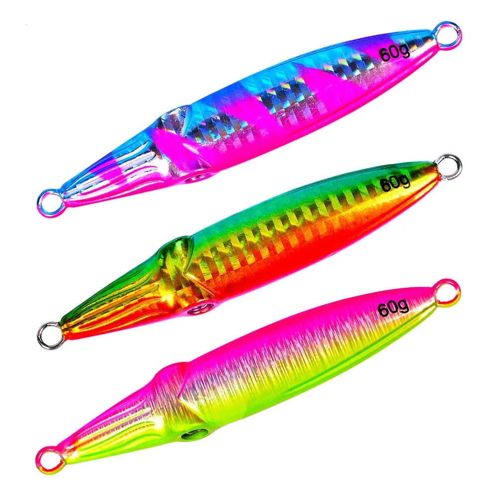 

Slow pitch lead jig metal jigging lure 40g 60g 80g 100g high simulation sinking lead head jig baits, Various colors
