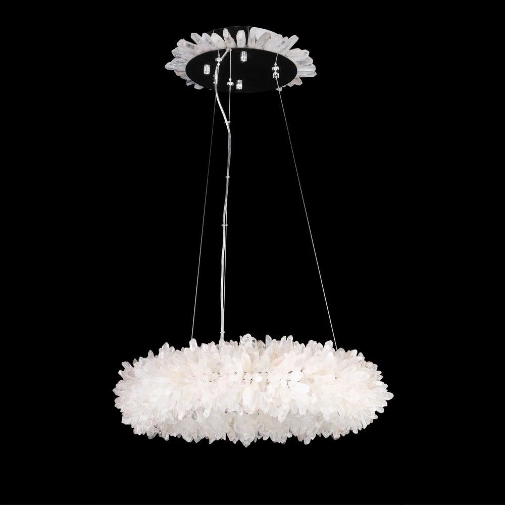 New home decoration lighting luxury natural large led crystal chandeliers