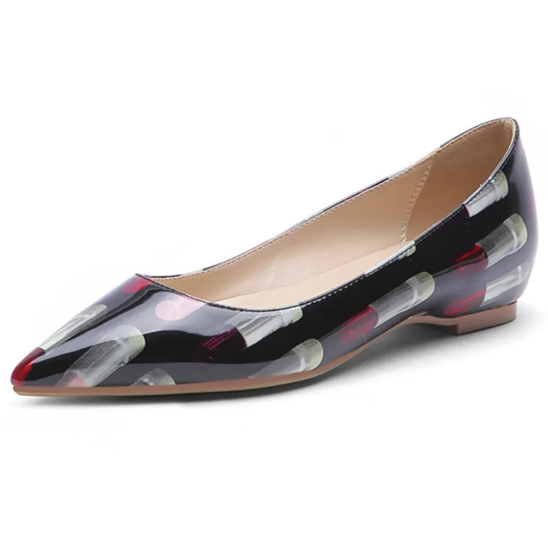 

New Pointed Toe Patent Leather Fashion Dress Pumps Ladies Shoes women's sandals flat shoes