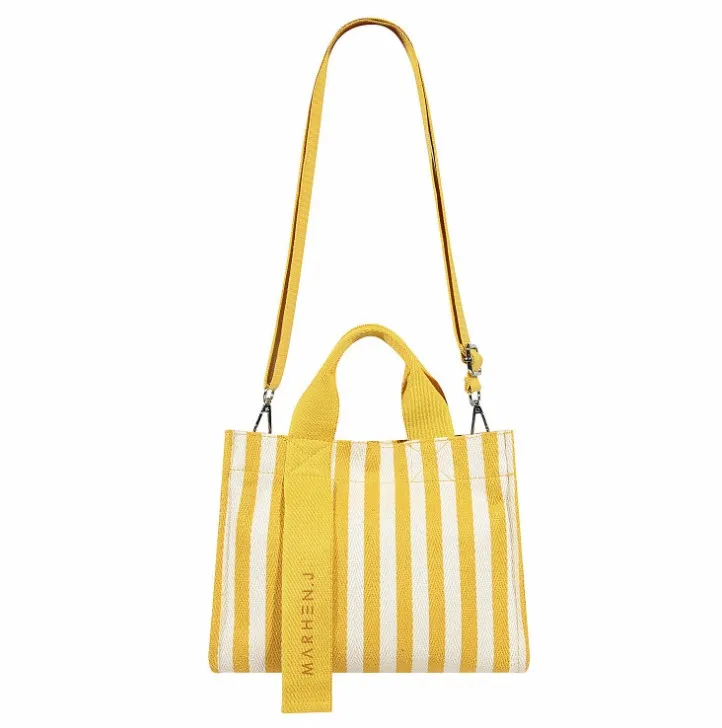 

Korea Design MARHEN.J Stock Cotton Canvas Stripe Shoulder Tote Crosshody Hand Bag