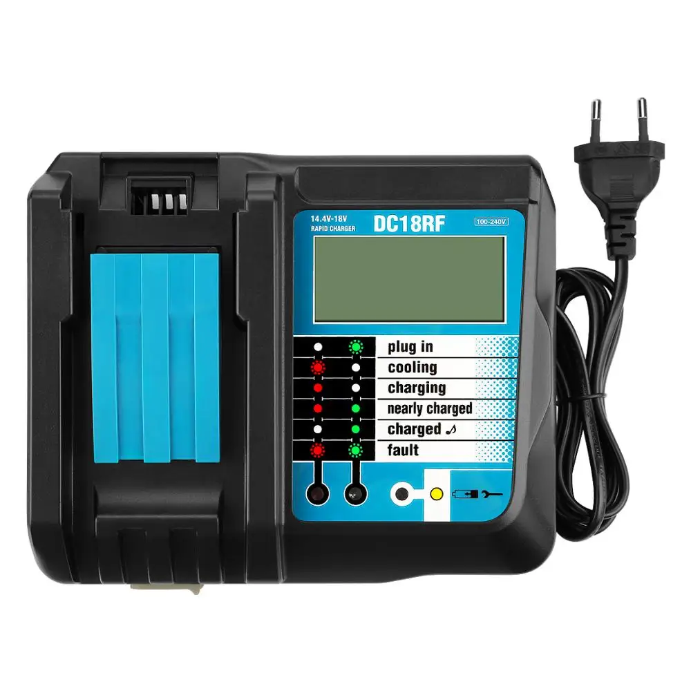 

XJT04 Professional replacement DC18RF makitas18v fast charger with LED screen and USB for makitas BL1430 BL1830 BL1850 BL1860, Black