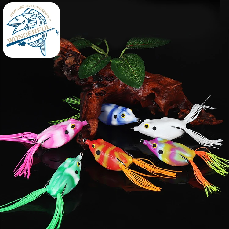 

Hot Sale 12.5g 64mm Multicolor Bionics Soft Plastic Whopper Plopper Topwater Thunder Frog Fishing Lure For Freshwater