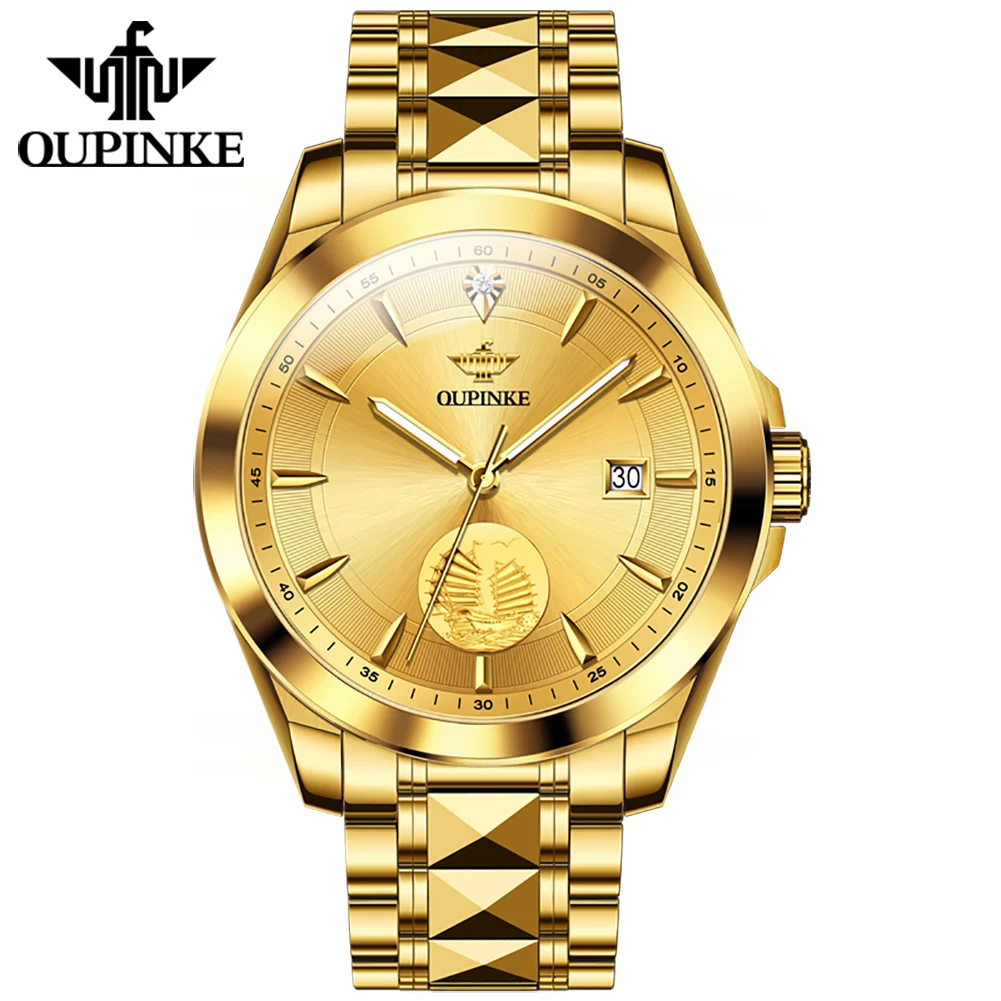 

OUPINKE 3226 oem watch custom logo Luxury waterproofed watch gold mens automatic Mechanical watches