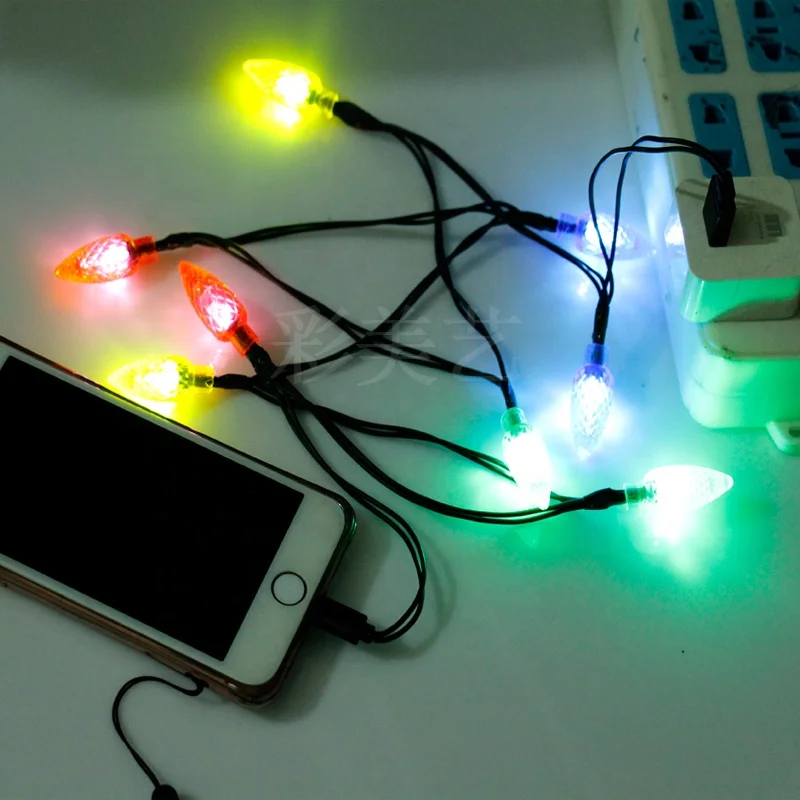 Wholesale Factory Price  USB corn charging lights apple android huawei charging line LED lights Bulbs Iphone Data Line