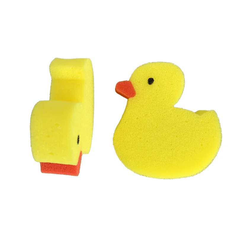 

Customized Cartoon Bath Room Little Yellow Duck Bath Sponge For Baby or Children Body Wash