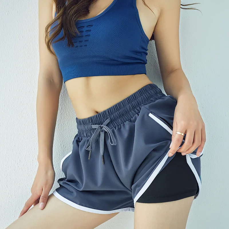 Girl wearing gym shorts Clearance