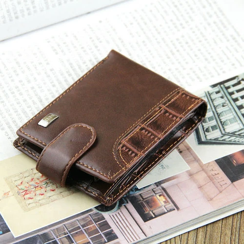 

Man Leather Wallet Bifold Purse Card Holder, Brown / black