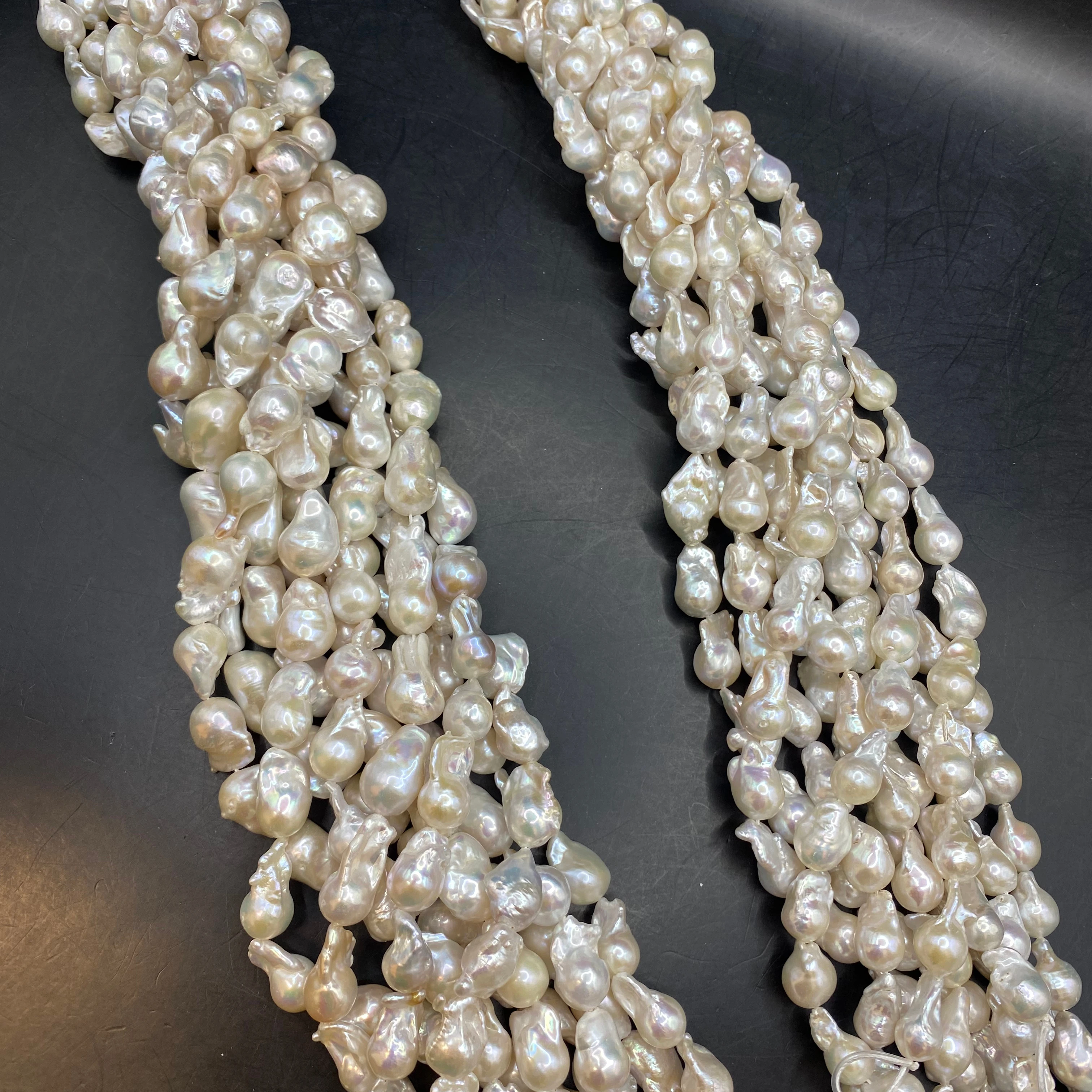 2A 11-12mm Natural Baroque Pearl String Small Size Loose Natural Pearls Strands White for Jewelry Making