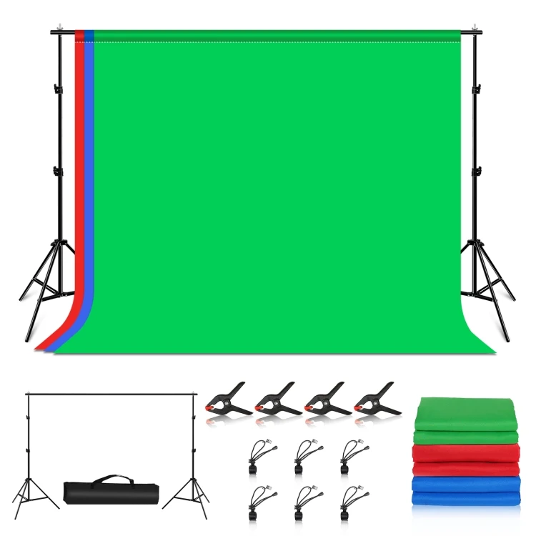 

background cloth 2x3m chroma key green screen kit stand photo studio Photography Backdrop green screen