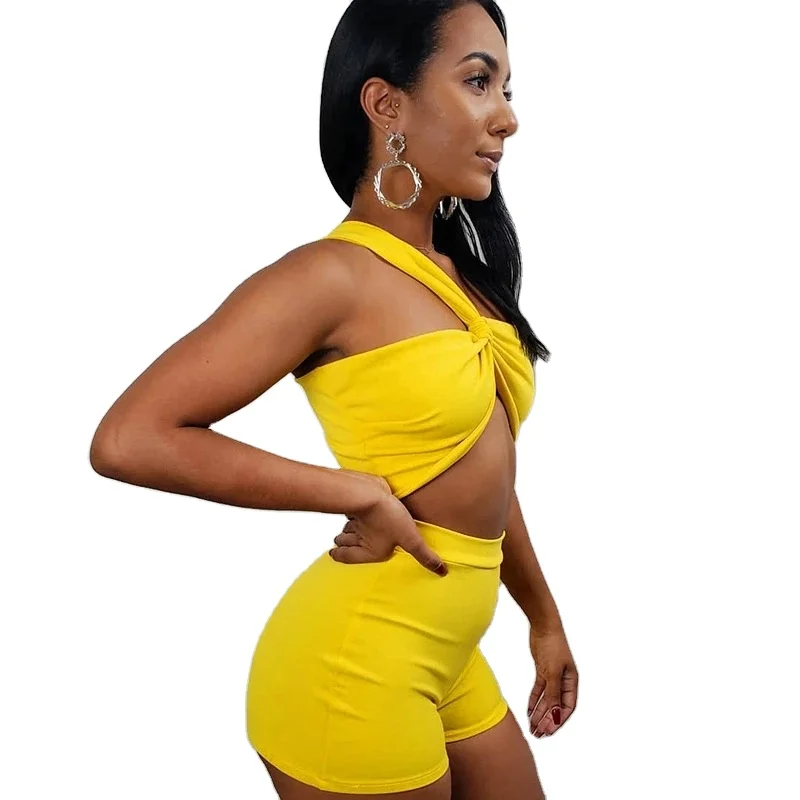 

2021 summer women clothing Crop top high waist bodycon club outfits clothes 2 piece set women sexy, Picture shows
