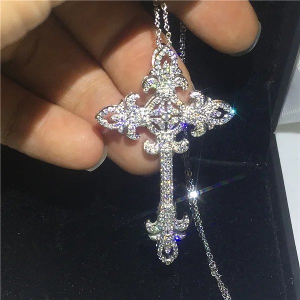 

Luxury crystal cross necklace ladies rhinestone necklace religious cross women
