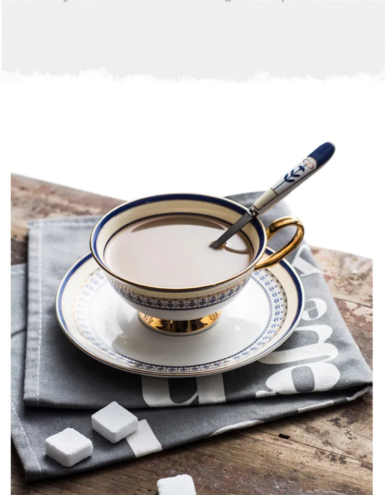 Ceramic Water Mug Afternoon Tea Cup Gold Edge European Style  Coffee Cup