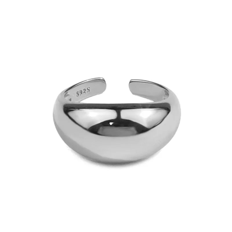 

Plain Silver Creative Geometric Opening Adjustable Gold Ring For Girls